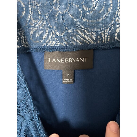 Lane Bryant Lace Dress Size 16 Turquoise Twee Day Dress - Picture 5 of 7